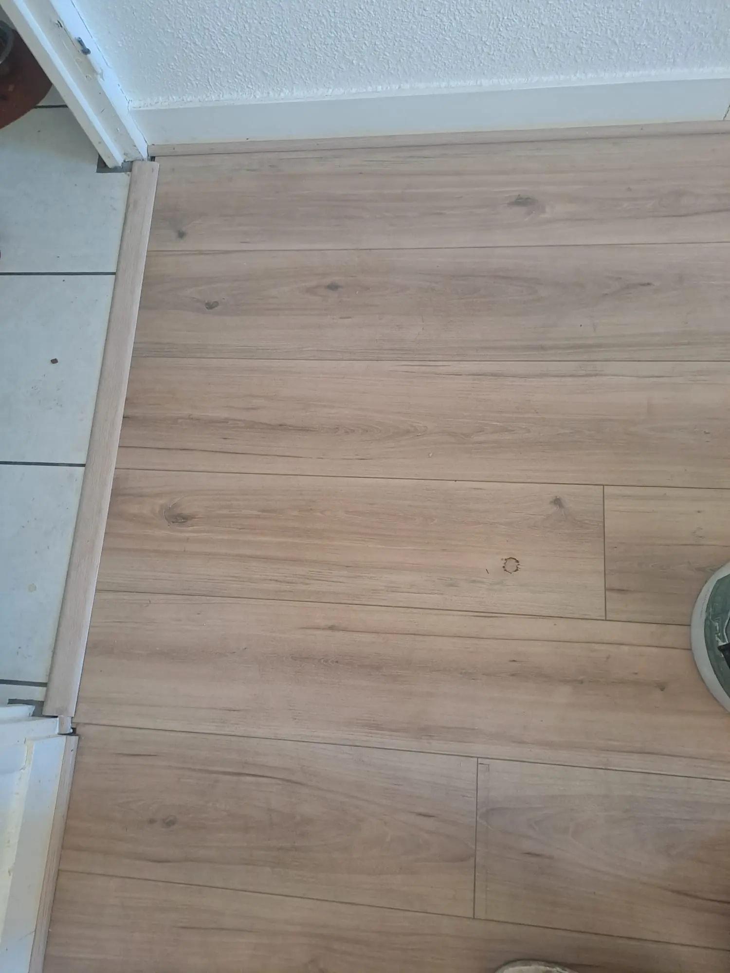 Parquet stratifié et barre de seuil neufs
