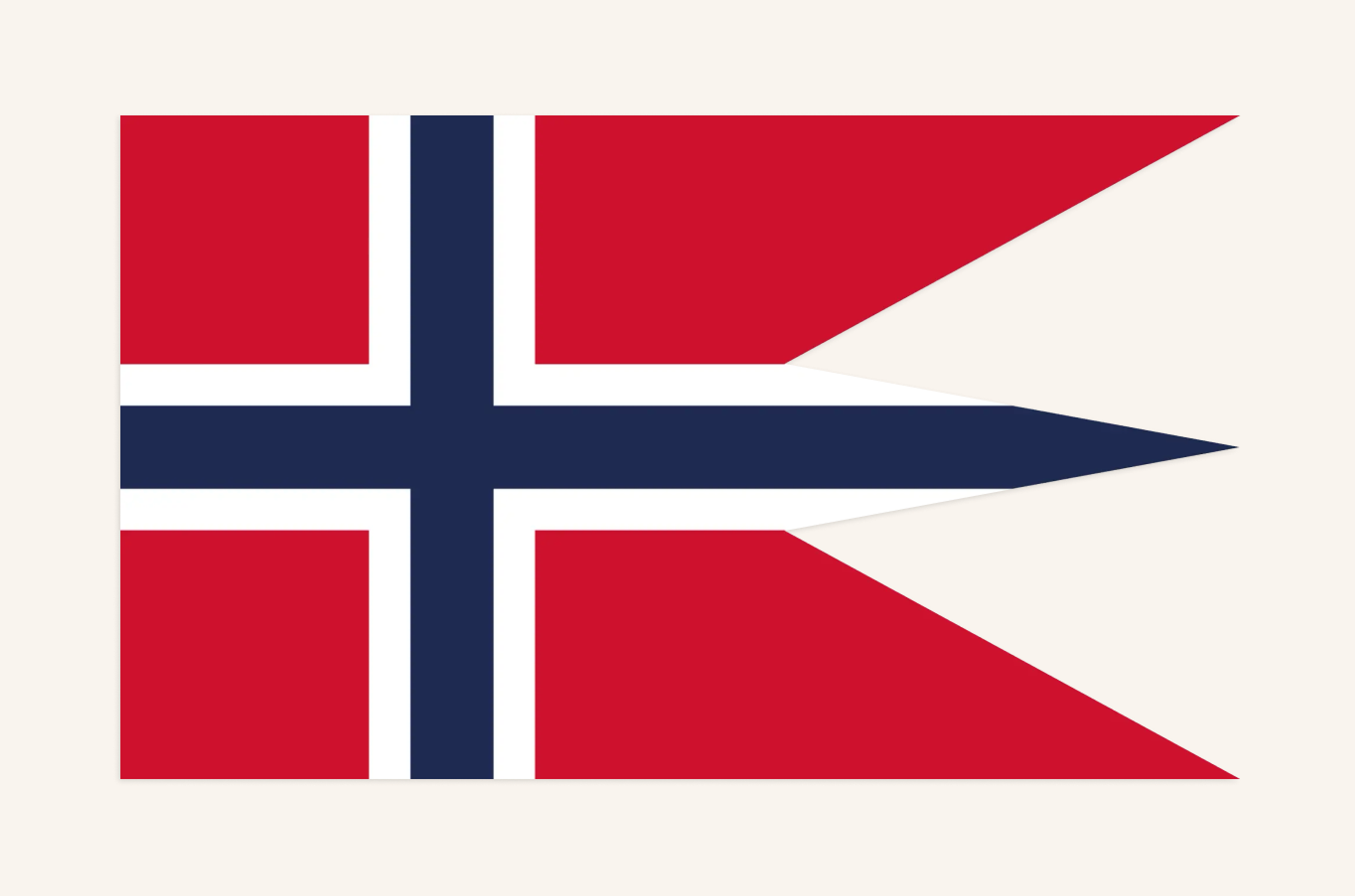 Statsflagget er som det vanlige norske flagget, men med splitt og tunge.