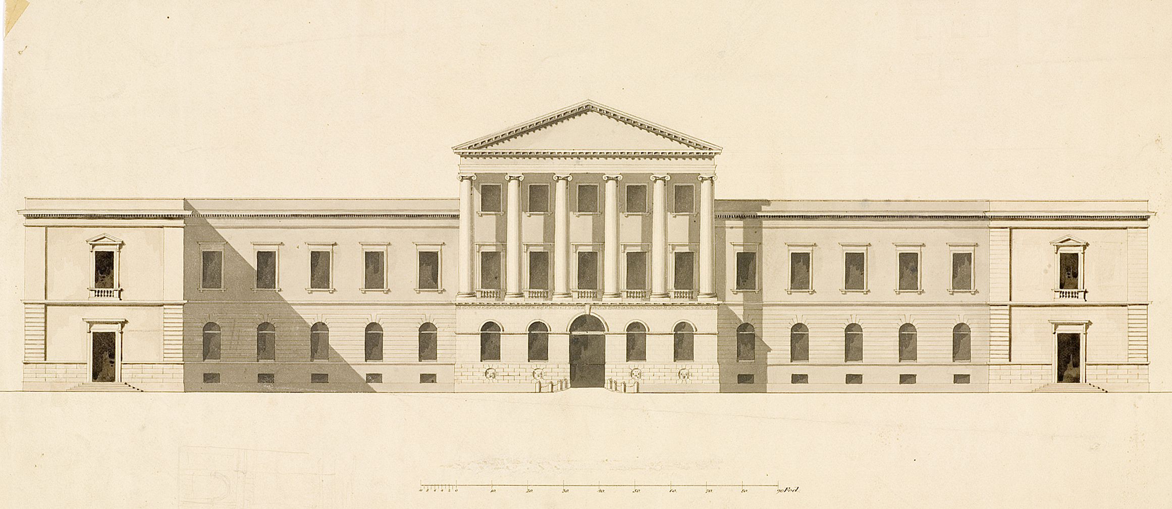 Blyantskisse av Slottet.