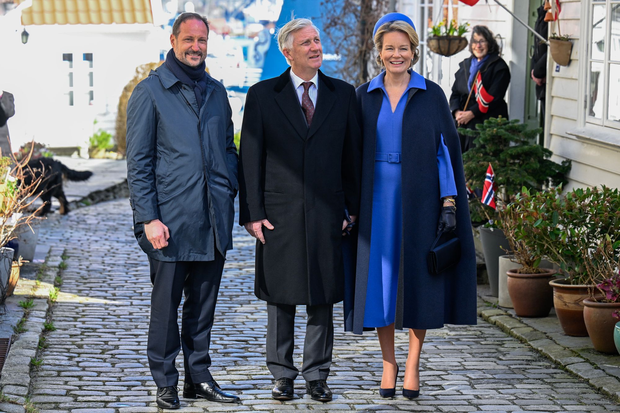 Det belgiske kongeparet og Kronprinsen i Gamle Stavanger