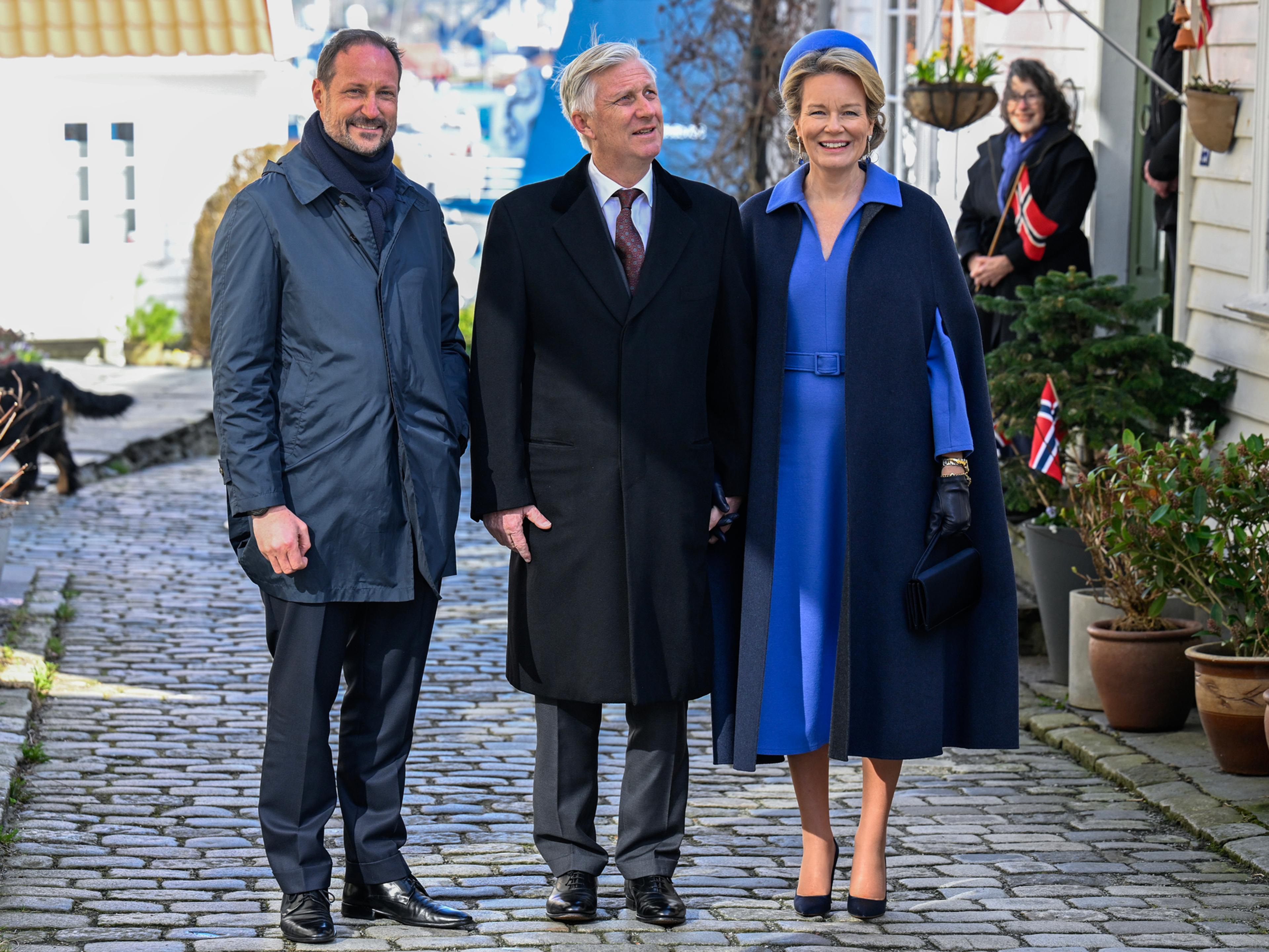 Det belgiske kongeparet og Kronprinsen i Gamle Stavanger