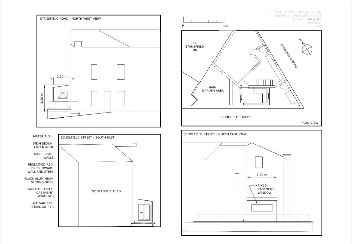 Detailed CAD drawing of proposed design for planning application