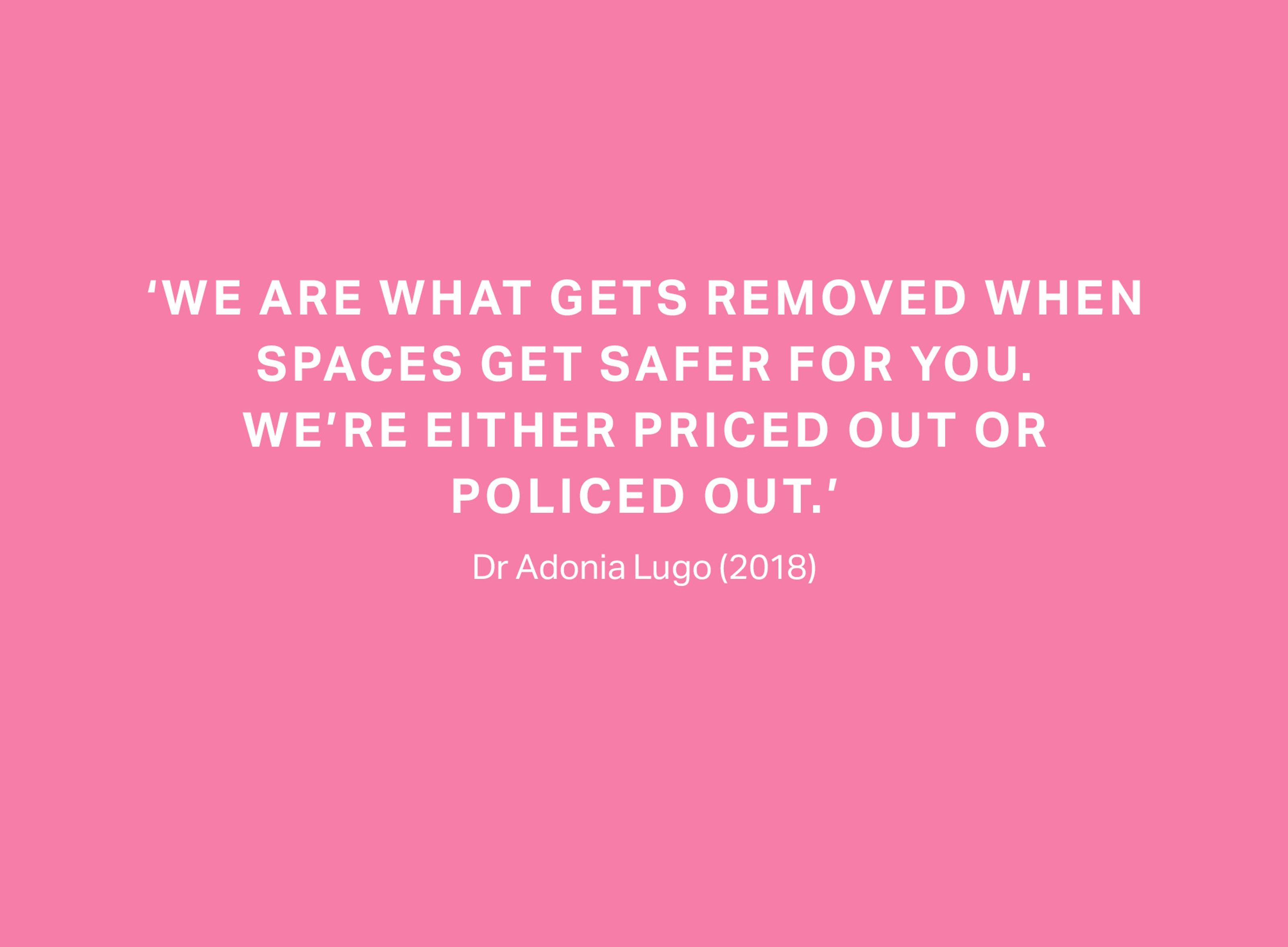 Quote written on pink background