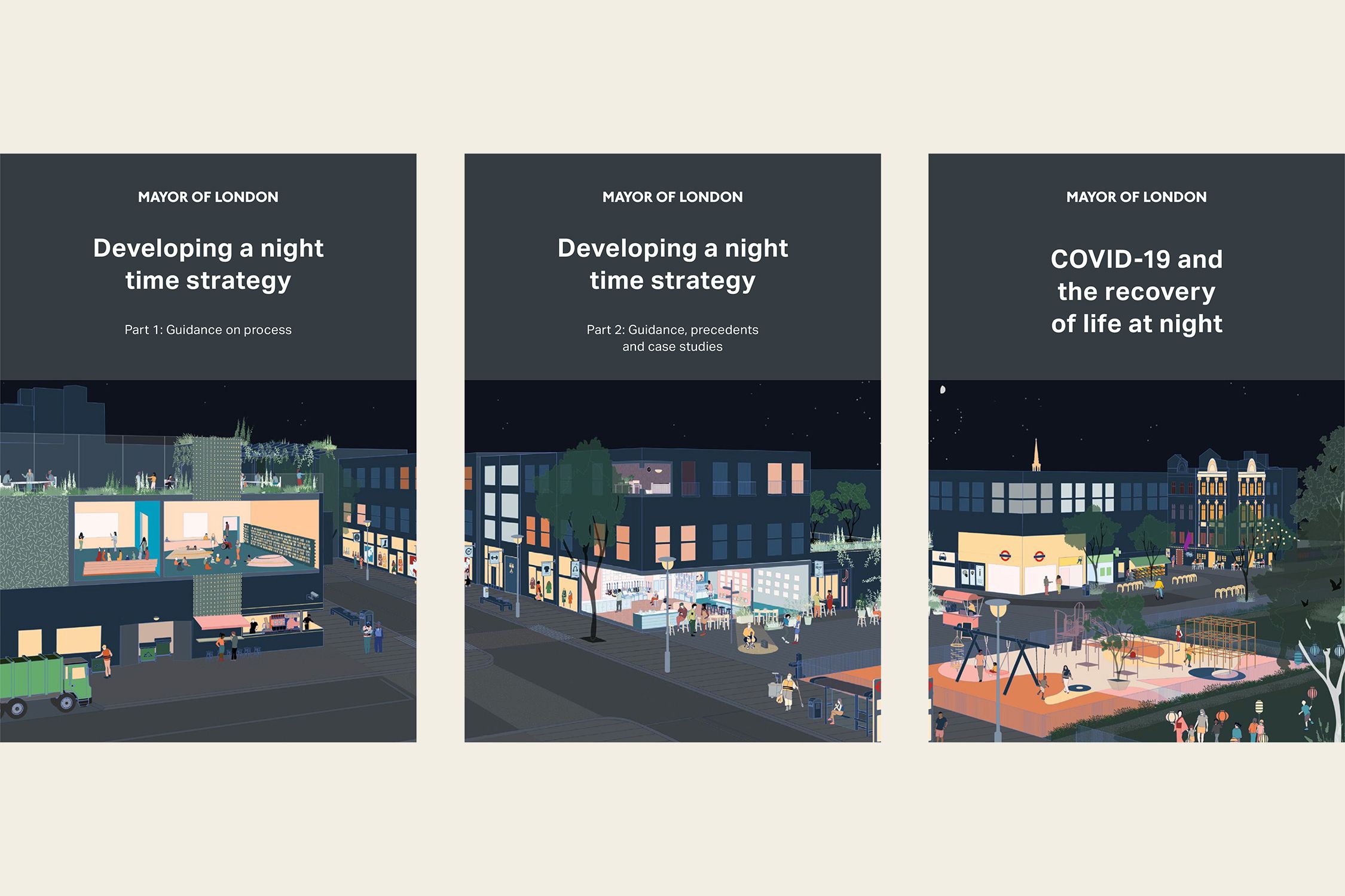 Three Night Time Strategy report covers. 