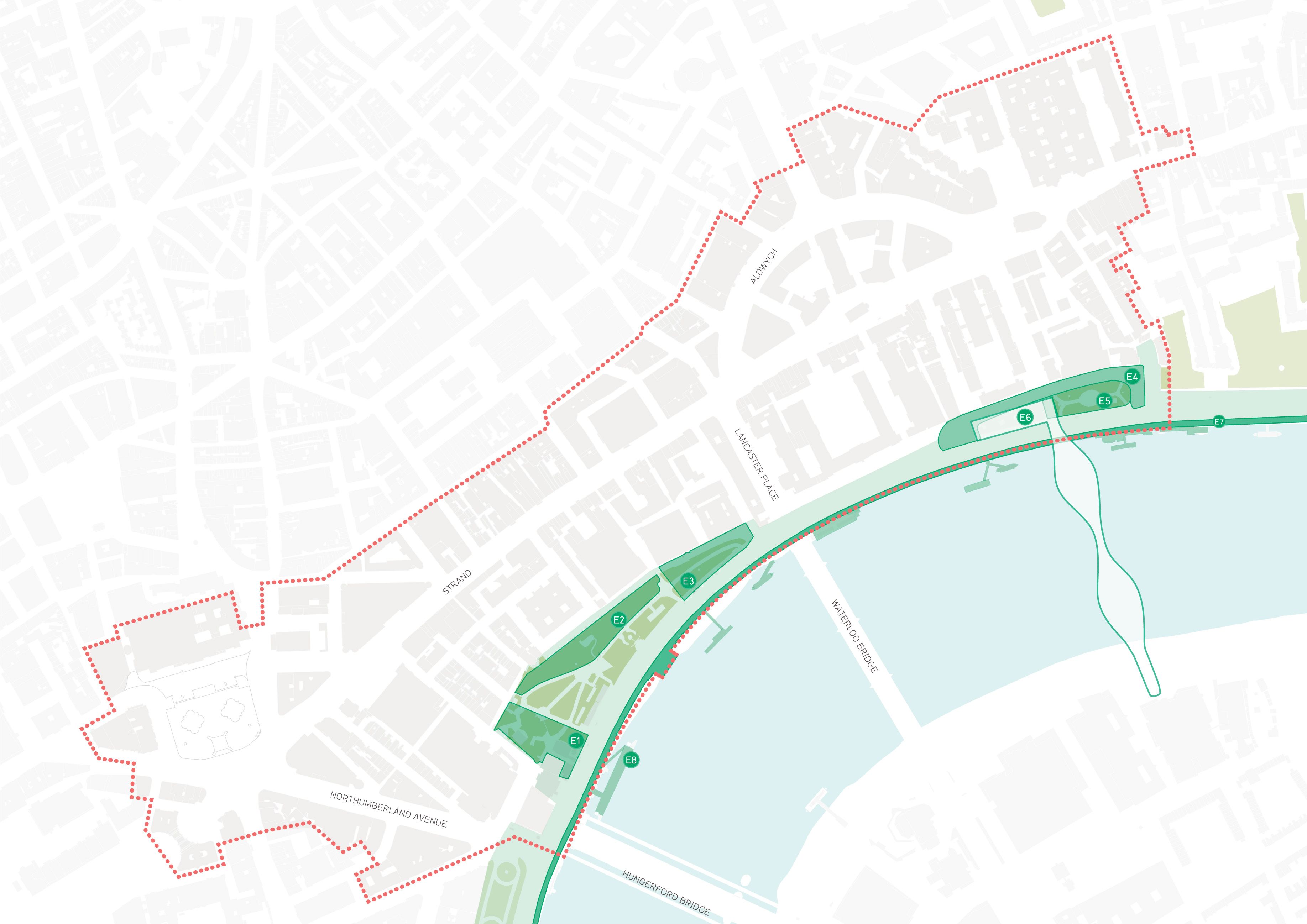 Map diagram of victoria embankment 