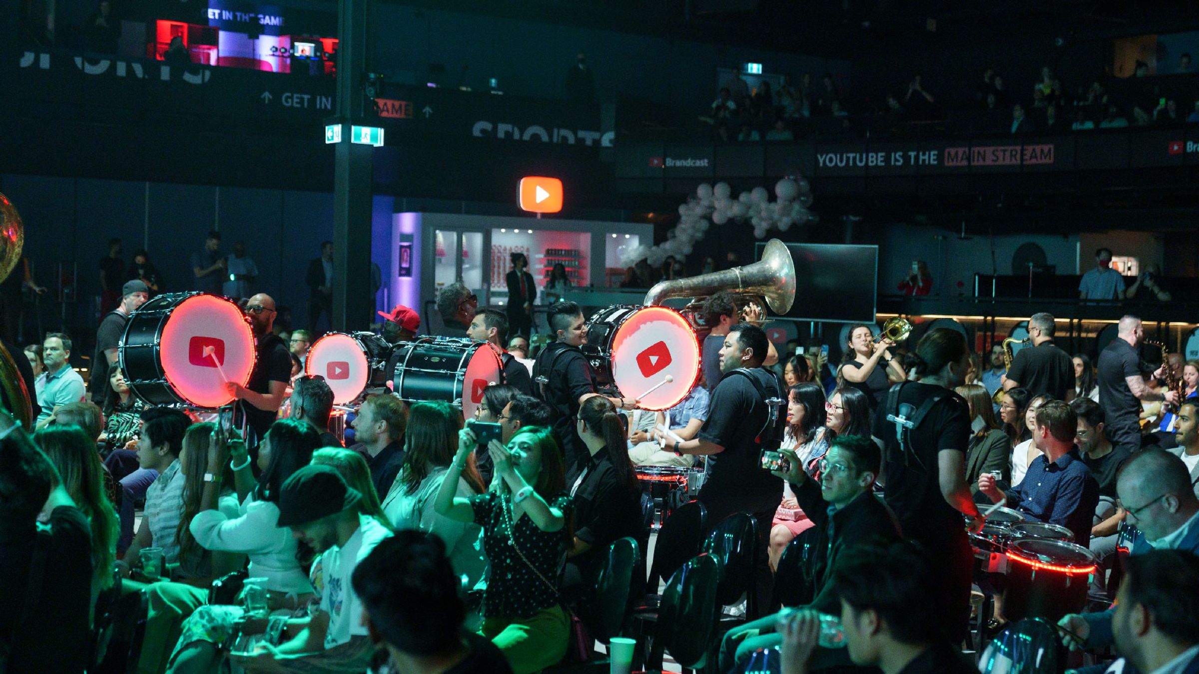 An interactive marching band at Brandcast event