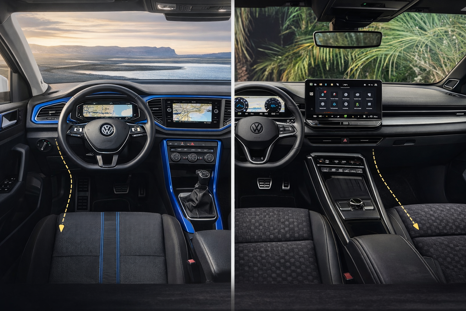 eski - yeni volkswagen t-roc iç mekan karşılaştırması