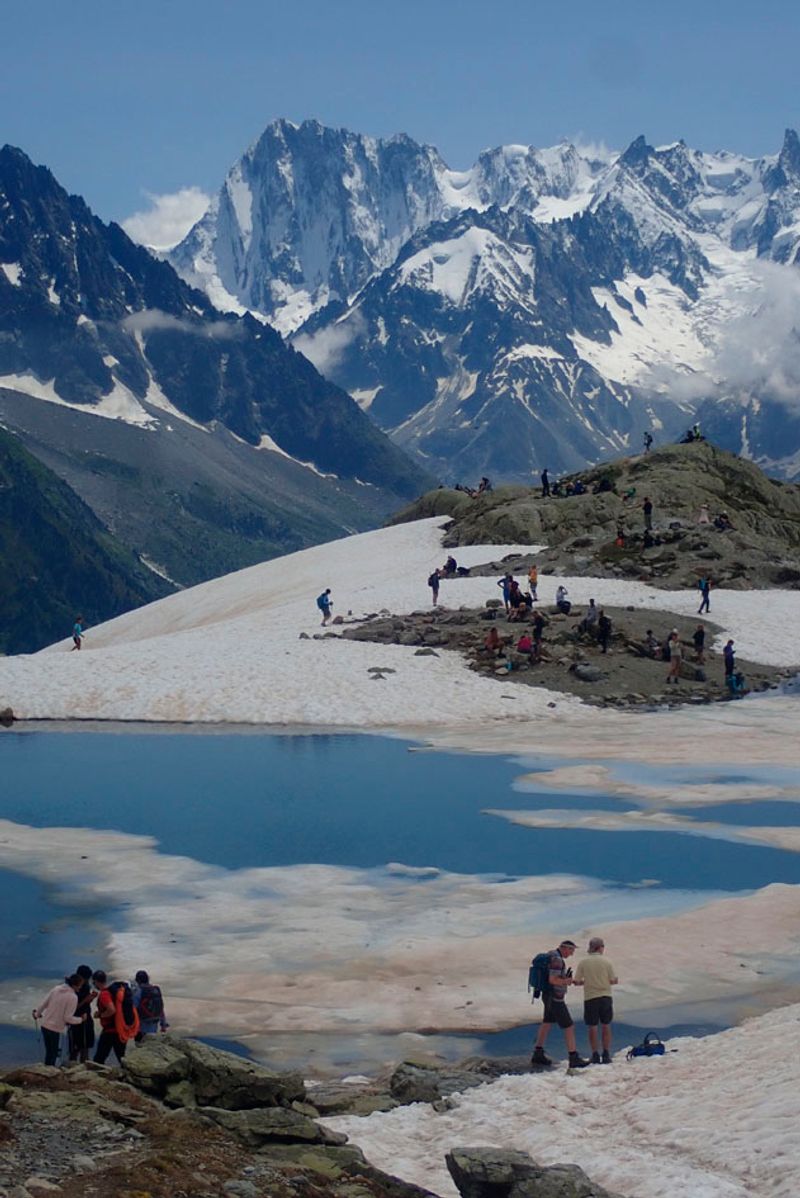 Lac Blanc na zejściu spod Aiguille du Belvedere