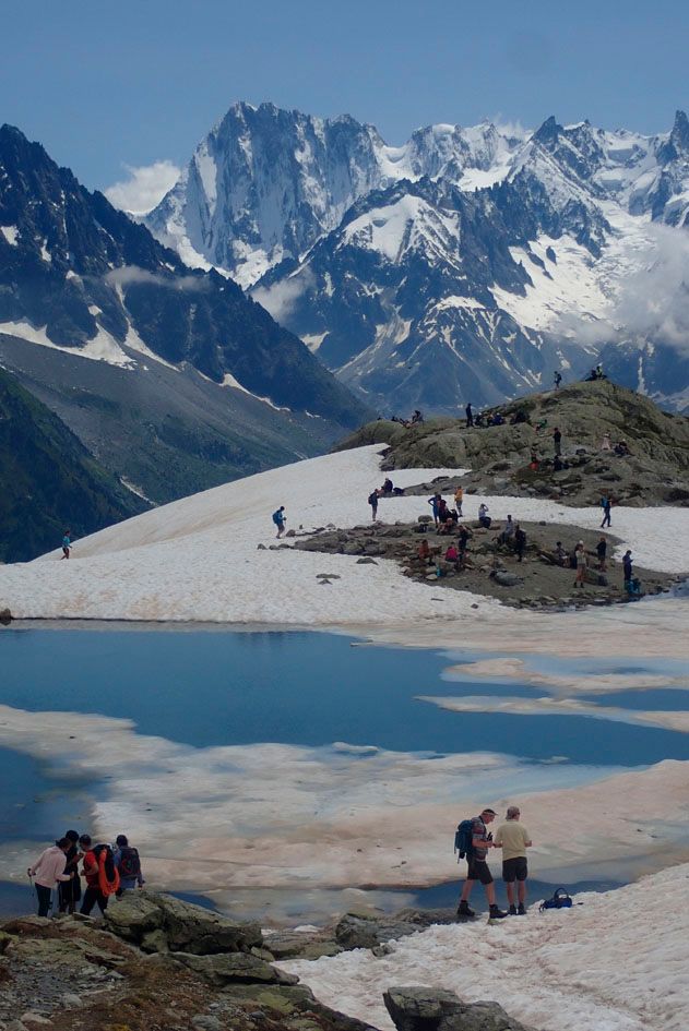 Lac Blanc na zejściu spod Aiguille du Belvedere