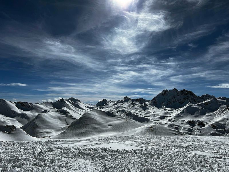 Widok z Piz Val Gronda w stronę Grupy Silvretta