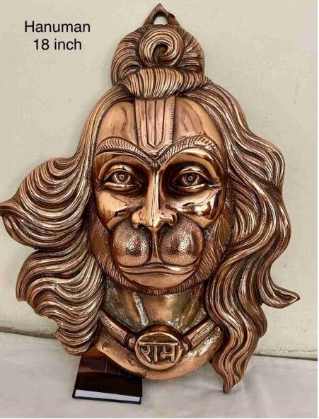 Handcrafted Hanuman Wall Hanging Antique Finish Decorative Art Panel – 18 Inch Detail View 2