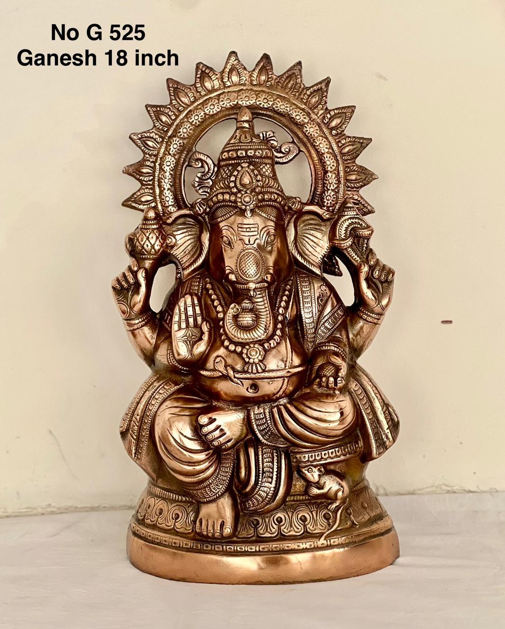 18 Inch Antique Lord Ganesha Statue | Premium Decorative & Pooja Idol Detail View 1