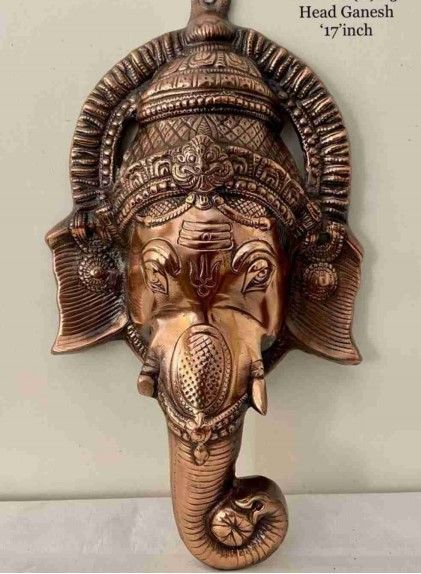 18 Inch Antique Lord Ganesha Statue | Premium Decorative & Pooja Idol Detail View 2