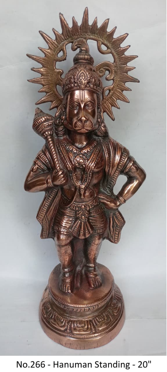 Handcrafted Hanuman Wall Hanging Antique Finish Decorative Art Panel – 18 Inch Detail View 3