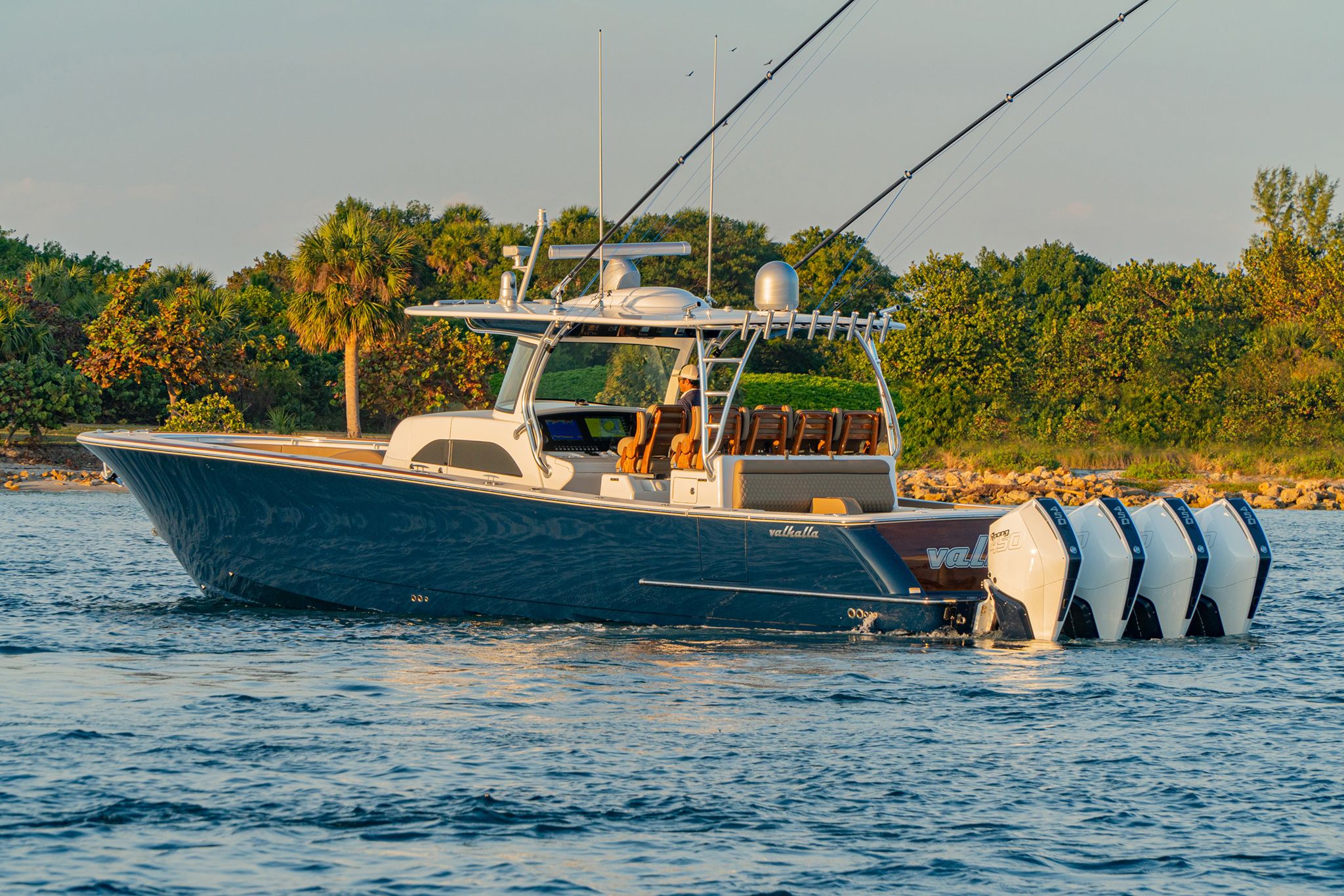 Valhalla Boatworks V-46 cockpit and helm