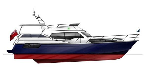 Aquastar 570 motor yacht side profile