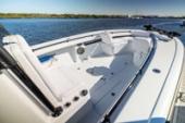 Forward seating and bow deck of the Yellowfin 32 Offshore