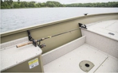 Crestliner 1650 Discovery Tiller gunnel with quick access rod rack and storage