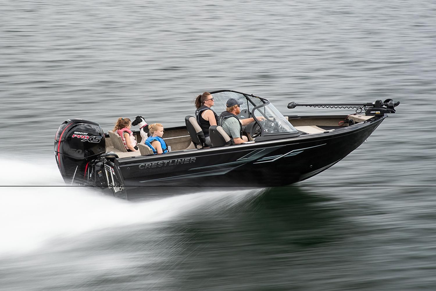 Crestliner 1750 Super Hawk aluminium fish-and-ski boat with outboard motor