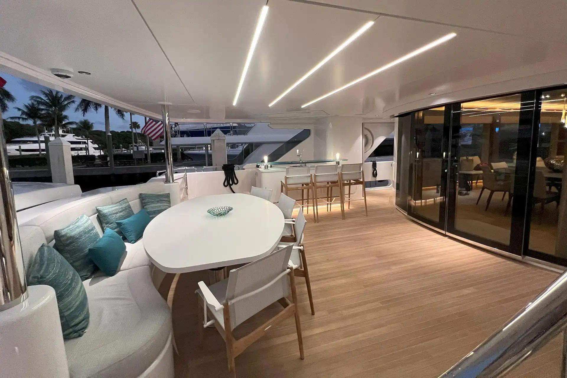 Aft deck of the Westport 117