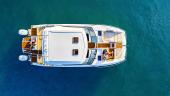Aerial top-down view of the Aquila 36 Sport showing forward and aft cockpits