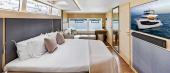 Aquila 50 Yacht full-beam master cabin with king-size bed