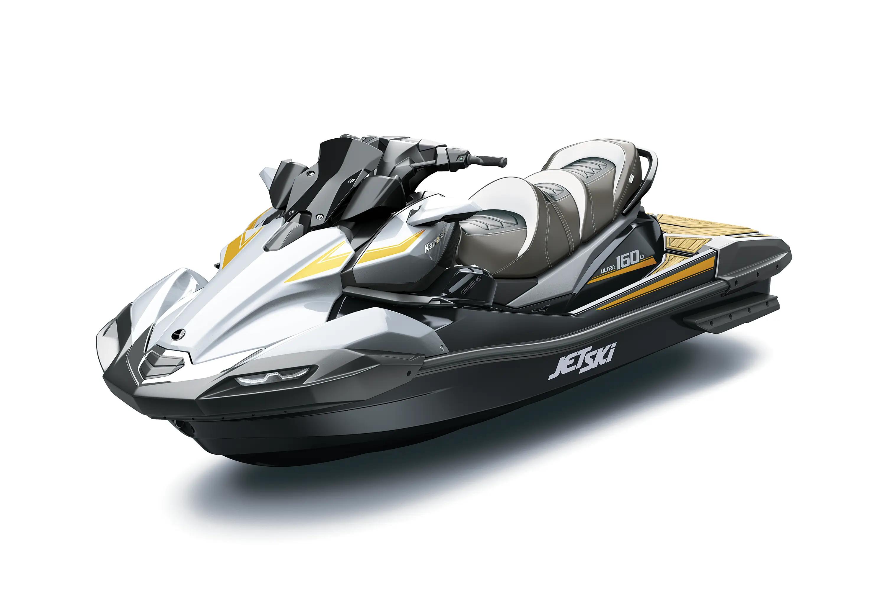 Kawasaki Jet Ski Ultra 160LX, three-quarter front view, studio background