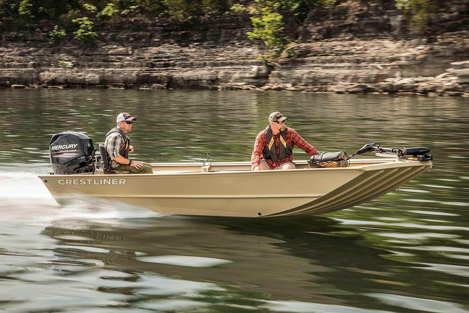 Crestliner 1660 Retriever Jon Deluxe aluminium tiller jon boat
