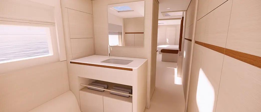 Aquila 45 Sail owner's en-suite bathroom
