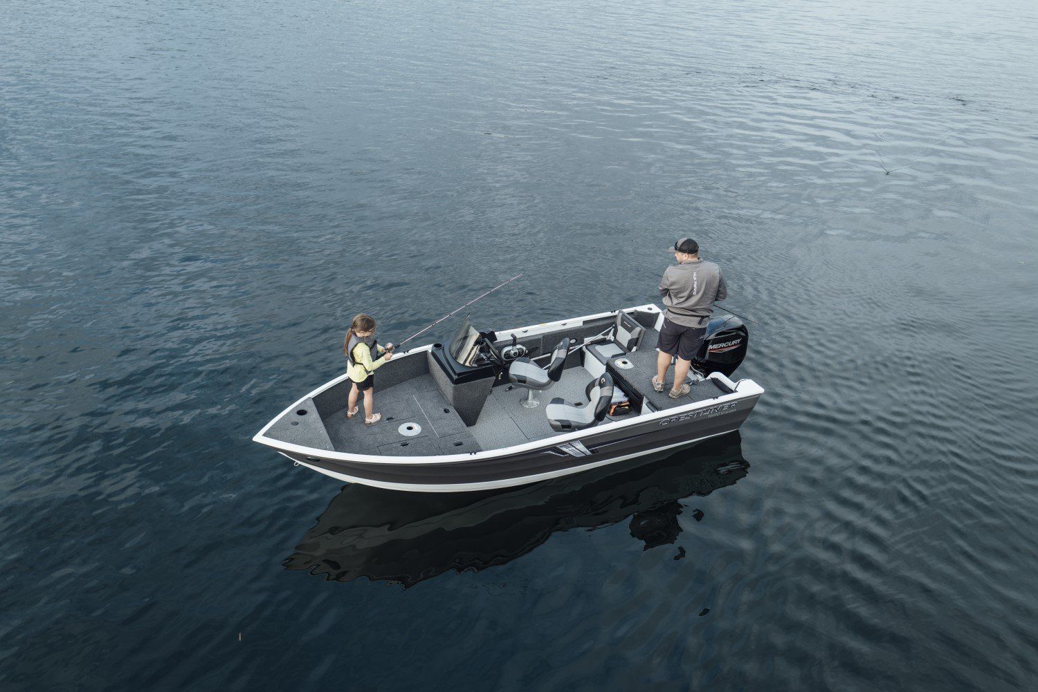 Crestliner 1600 Vision aluminium fishing boat on a calm lake