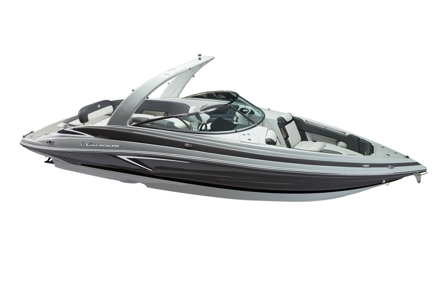 Crownline 280 SS bowrider with Moonstone arch, bow-quarter studio view