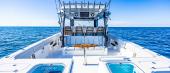 Aquila 47 Molokai bow view showing the forward deck and console