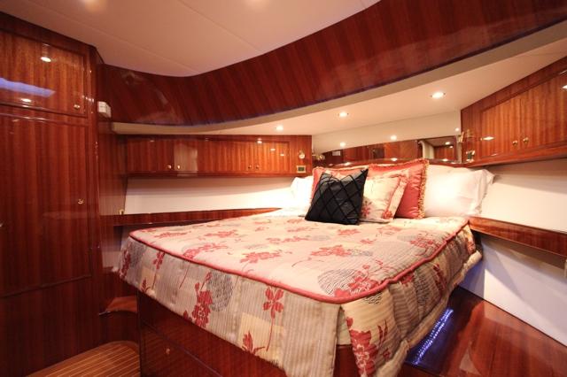 Altima 61 Pilothouse forward VIP stateroom with queen berth