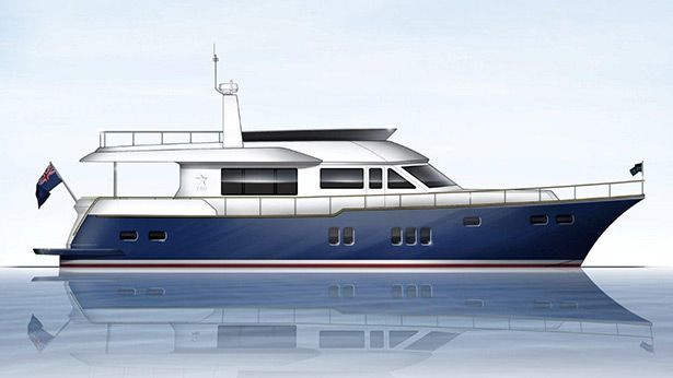 Aquastar 75 motor yacht rendering