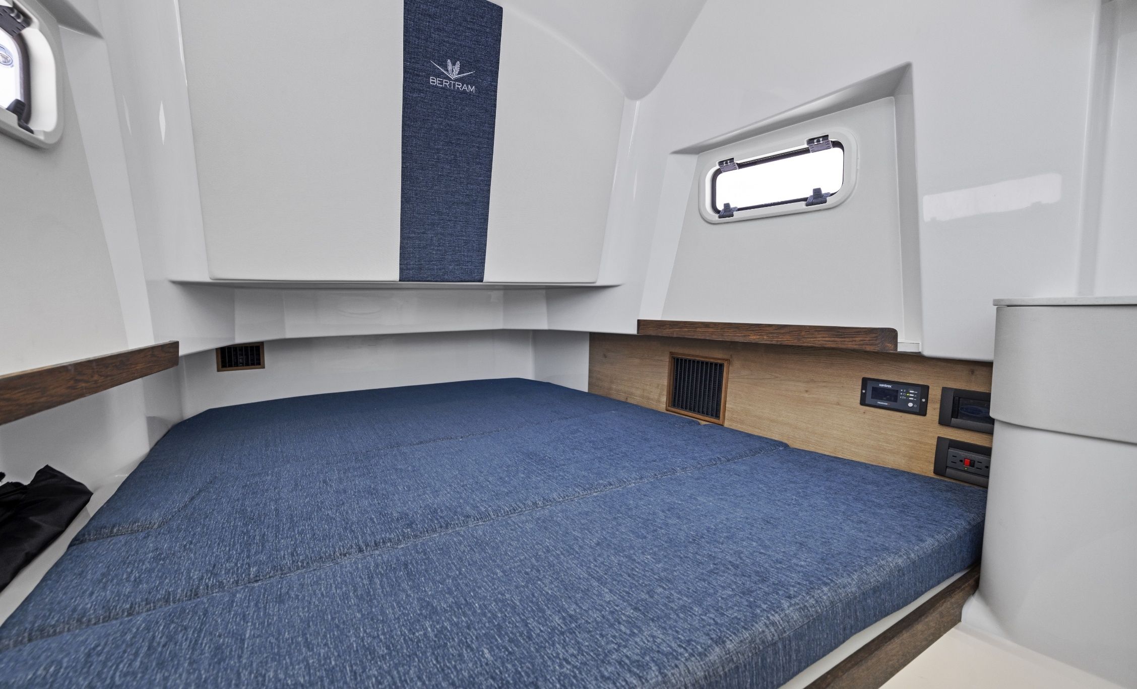 Bertram 34CC console cabin with double berth and portlights