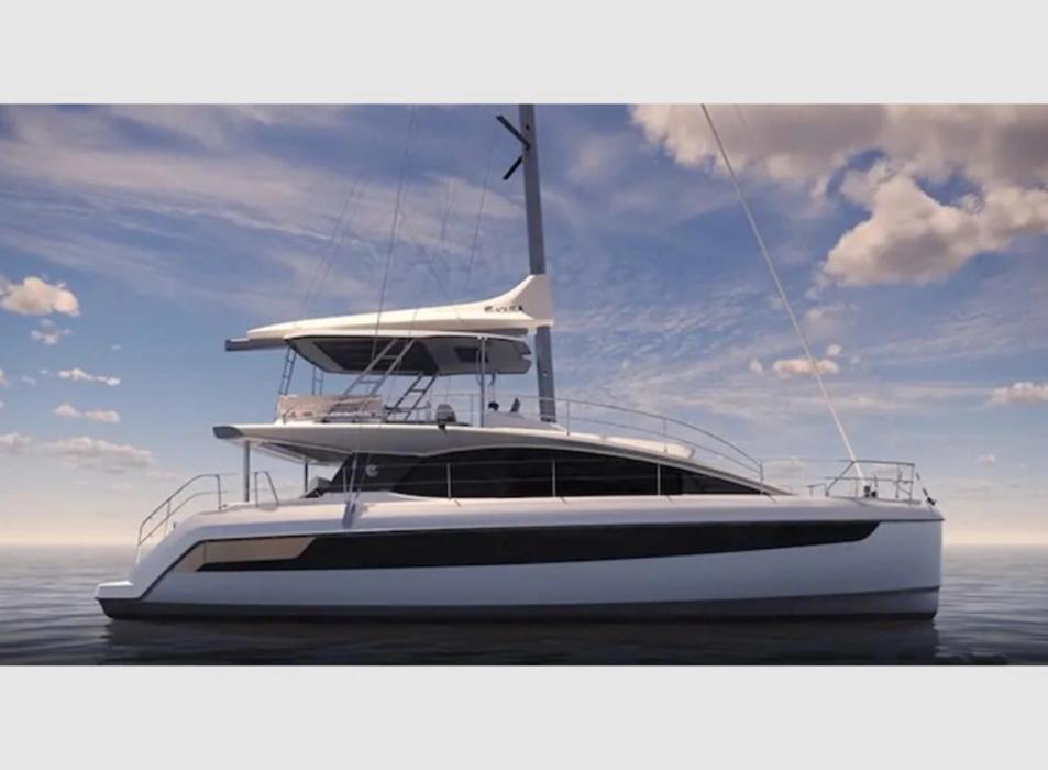 Aquila 50 sailing catamaran underway