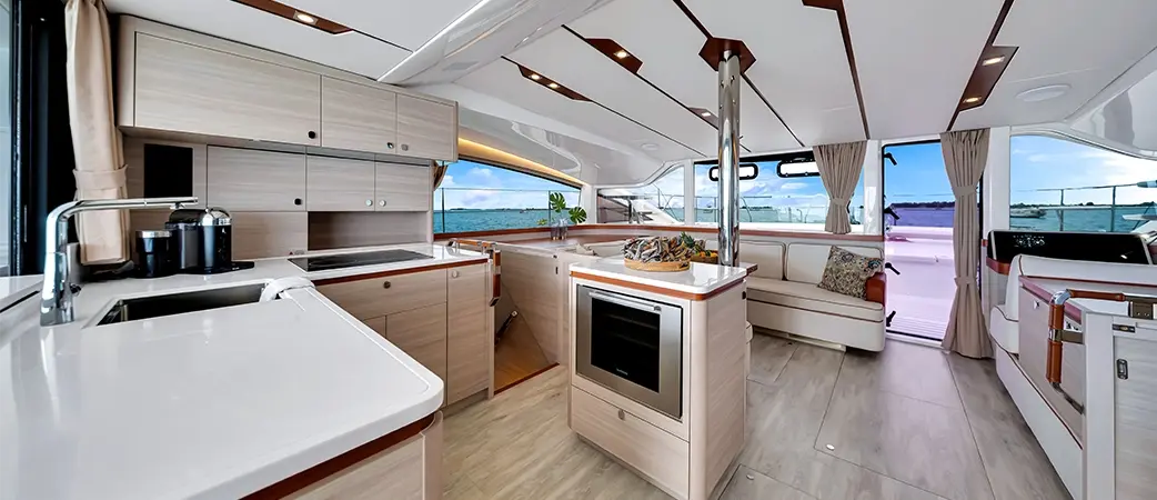 Aquila 50 Sail salon and galley
