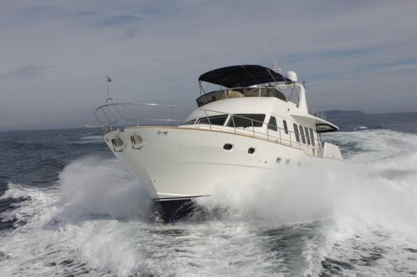 Aquastar 65 Explorer motor yacht underway