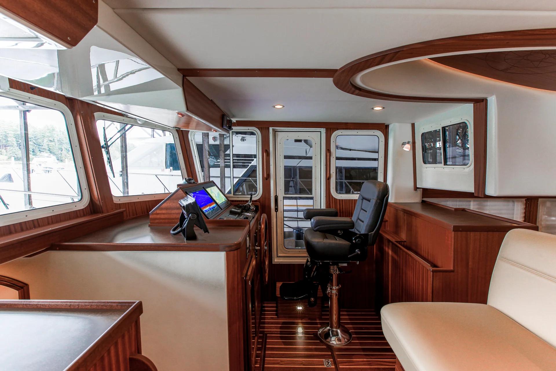 American Tug 395 pilothouse helm station