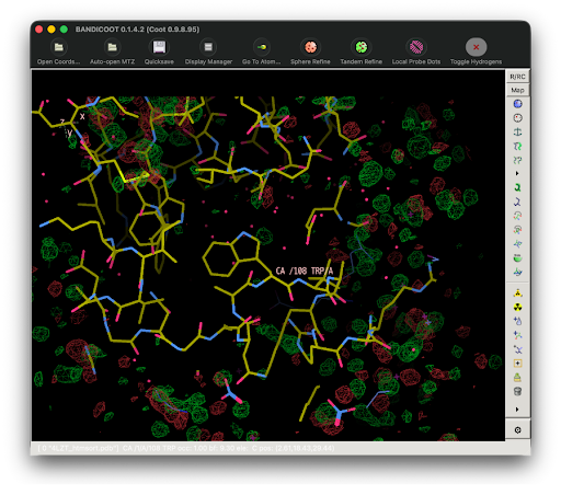 Bandicoot molecular modeling interface displays a protein-ligand structure and interaction map