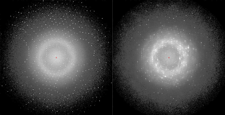 Side-by-side astronomical images show a diffuse galaxy and its ring structure