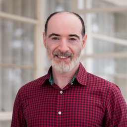 Smiling bearded man wearing a checkered shirt
