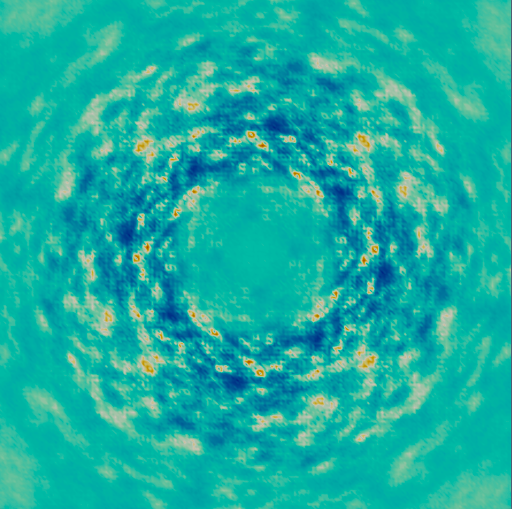 Circular heat map with concentric bands of varying intensity
