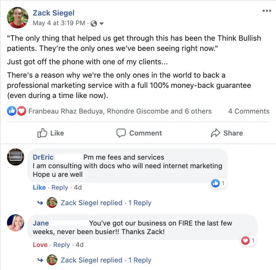 FB post + comment: "You've got our business on FIRE the last few weeks, never been busier!
