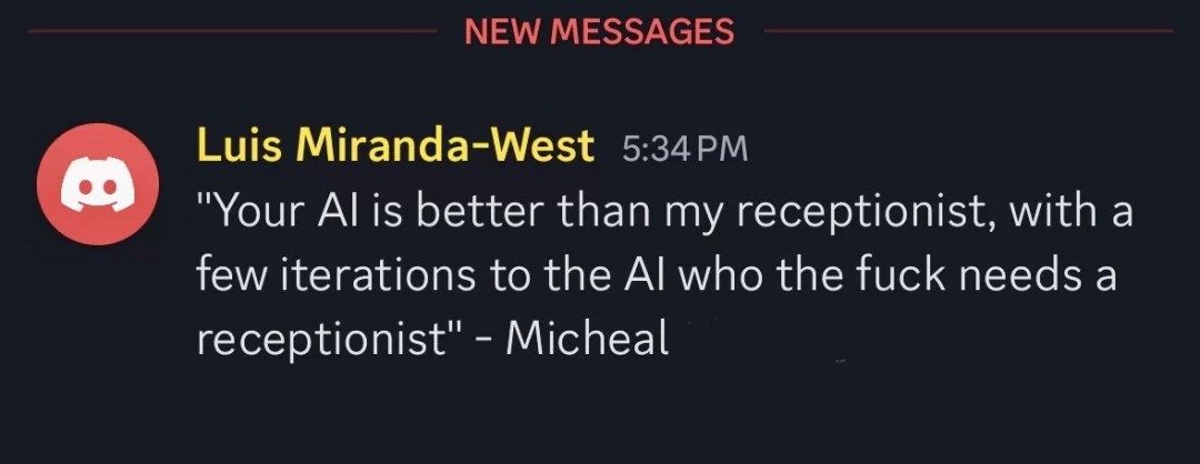 AI Front Desk Testimonial - AI Receptionist AI front desk testimonial for AI receptionist service
