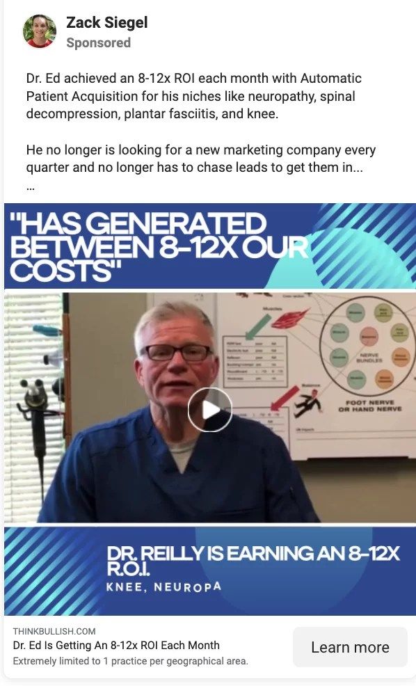 Chiropractic Advertising Example - Marketing Ideas Facebook Advertising Landing Page for Sciatica