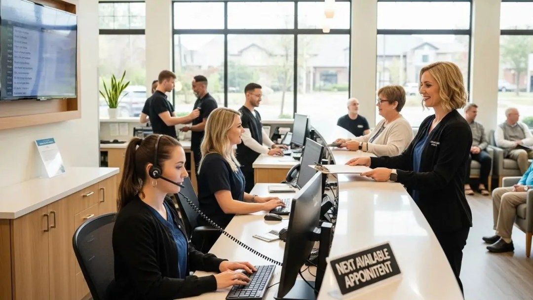 Chiropractic clinic staff managing patient appointments and communication