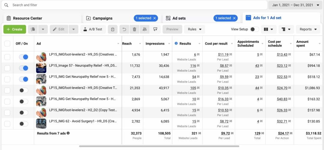 Chiropractic Facebook and Instagram Case Study For Neuropathy Patients Facebook Advertising Landing Page for Sciatica