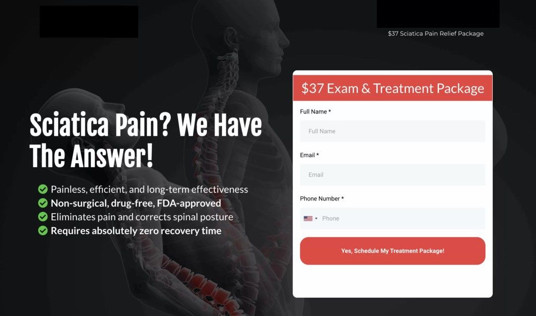 Sciatica Facebook Advertising Landing Page Facebook Advertising Landing Page for Sciatica