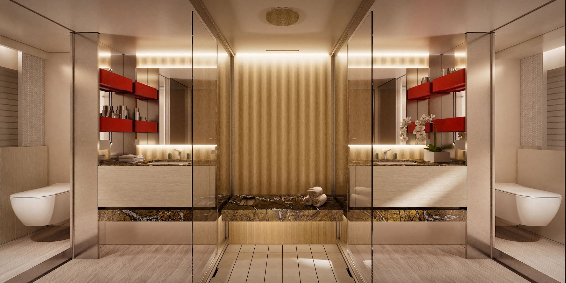 Łazienka en-suite w kabinie właściciela Grande 25M